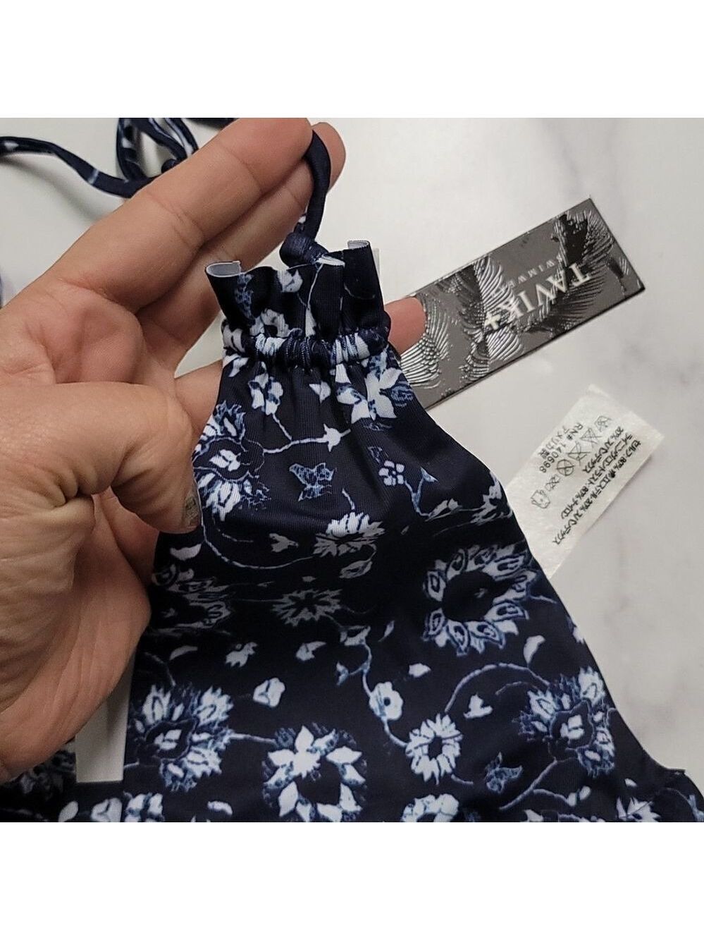 Tavik Lily Triangle Swim Top In Blue - Picture 4 of 6